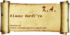 Klausz Auróra névjegykártya